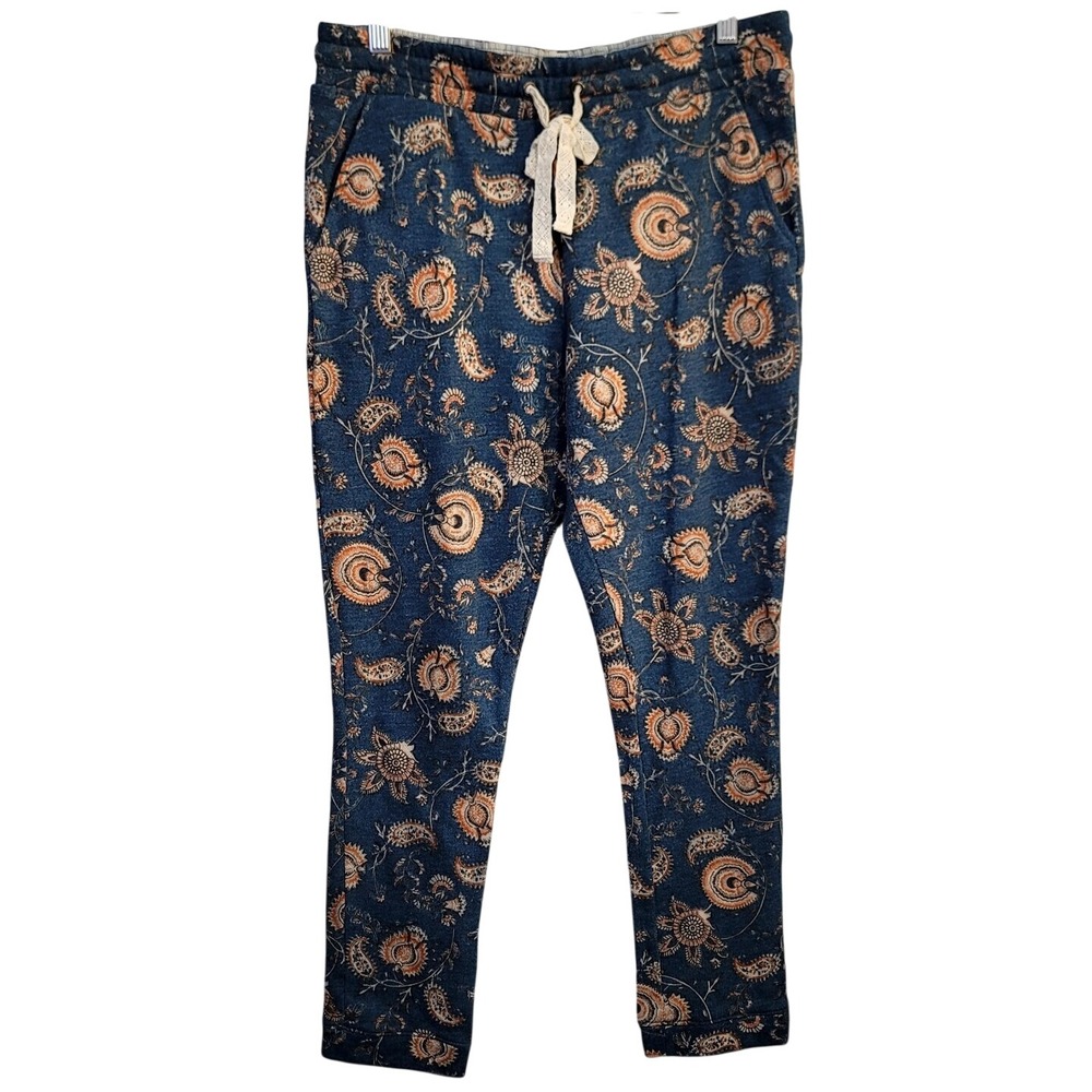 Saturday Sunday Anthropologie‎ Sophia Floral Paisley Jogger Blue Orange M Boho